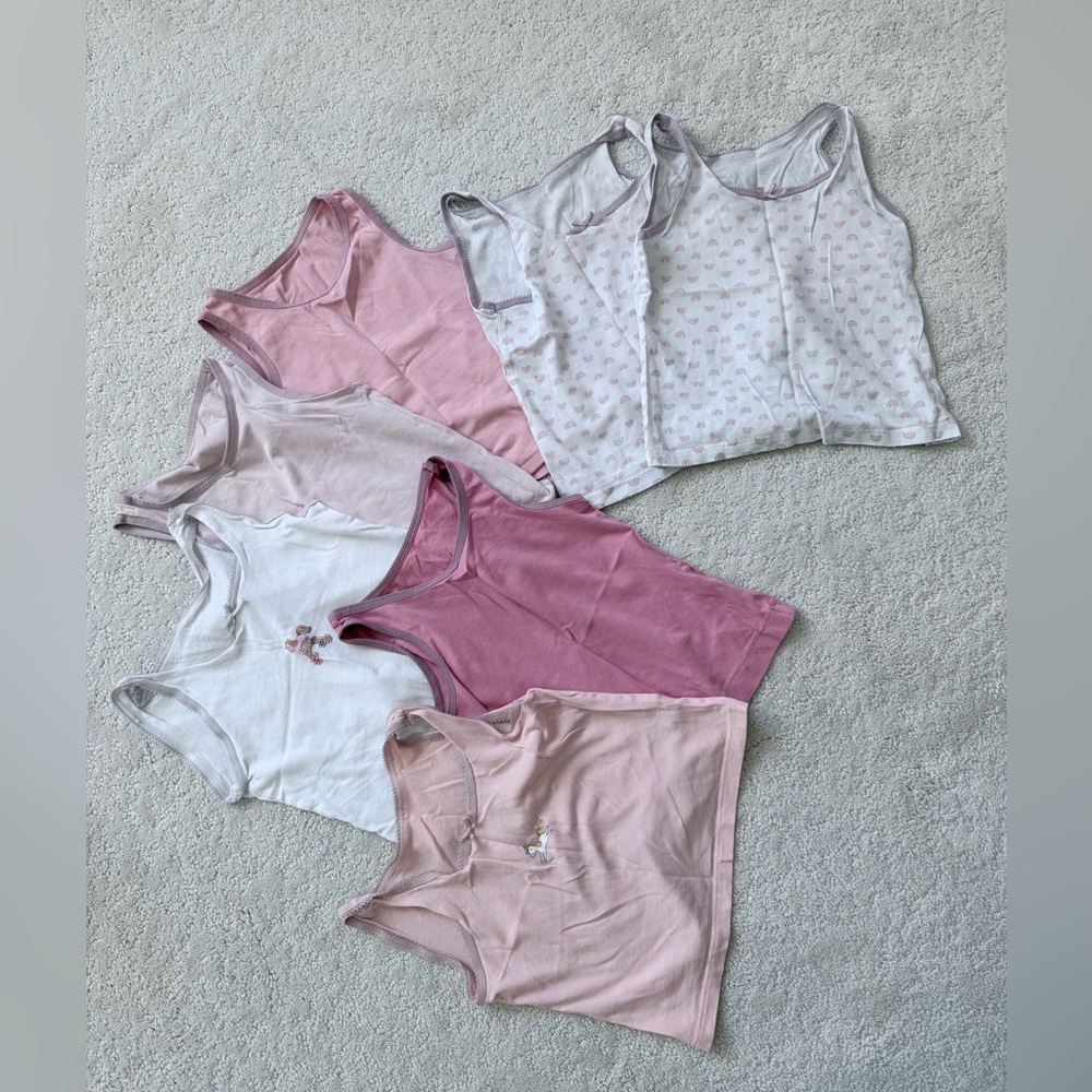 George White and Pink Patterned Tank Tops/ undershirts, Size 2T